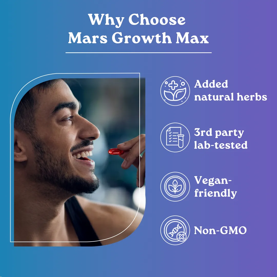Mars GrowthMax Combo with Nitric Oxide Blend & Adaptogens – Circulation, Hormonal Balance & Vitality Support (120N) - Image 12