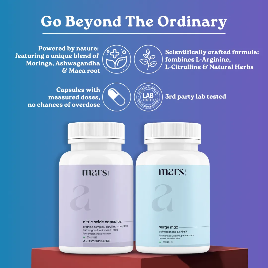 Mars GrowthMax Combo with Nitric Oxide Blend & Adaptogens – Circulation, Hormonal Balance & Vitality Support (120N) - Image 4