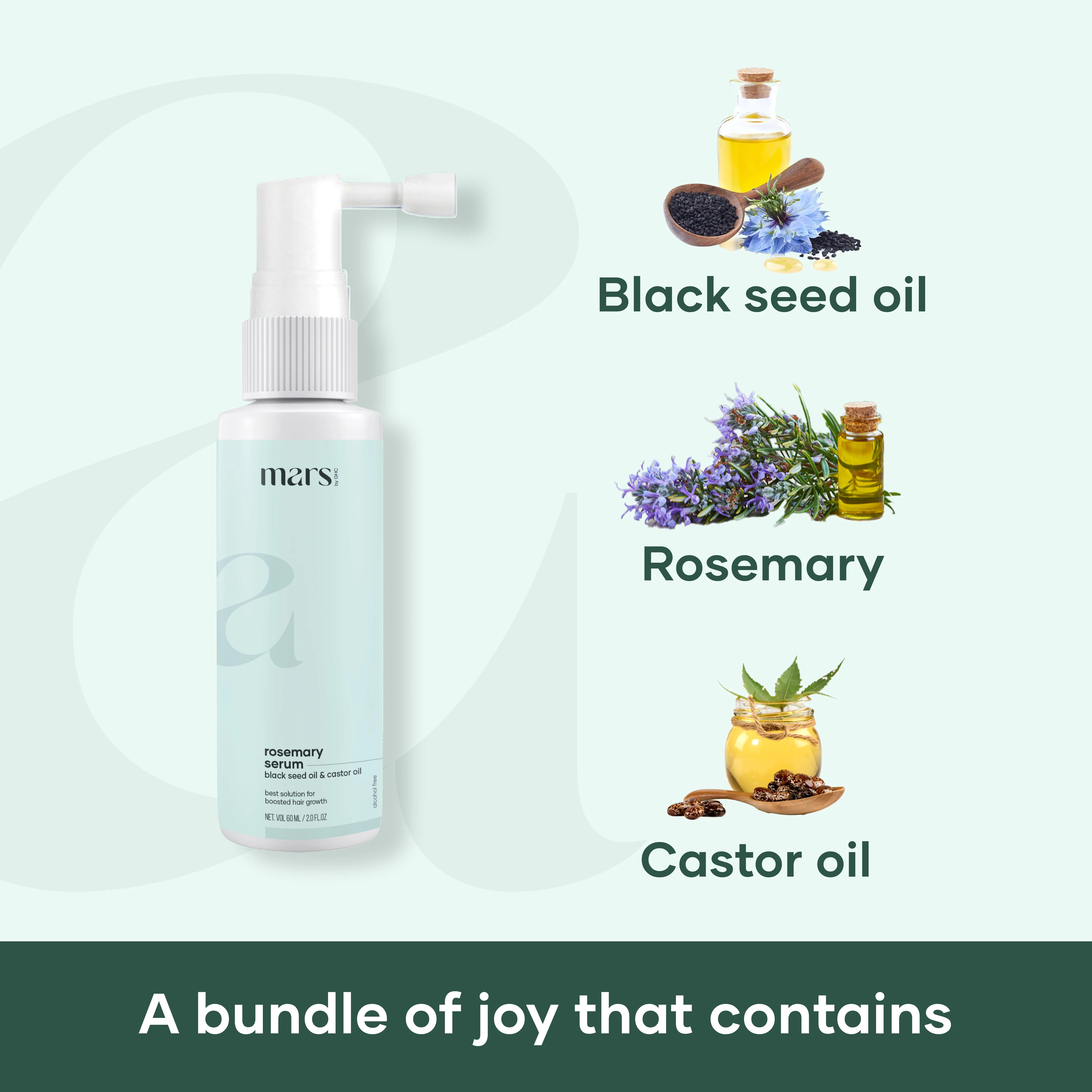 Hair Regrowth Kit : Derma Roller & Hair Serum Powered With Rosemary, Castor Oil, Redensyl & Black Seed Oil - Image 2