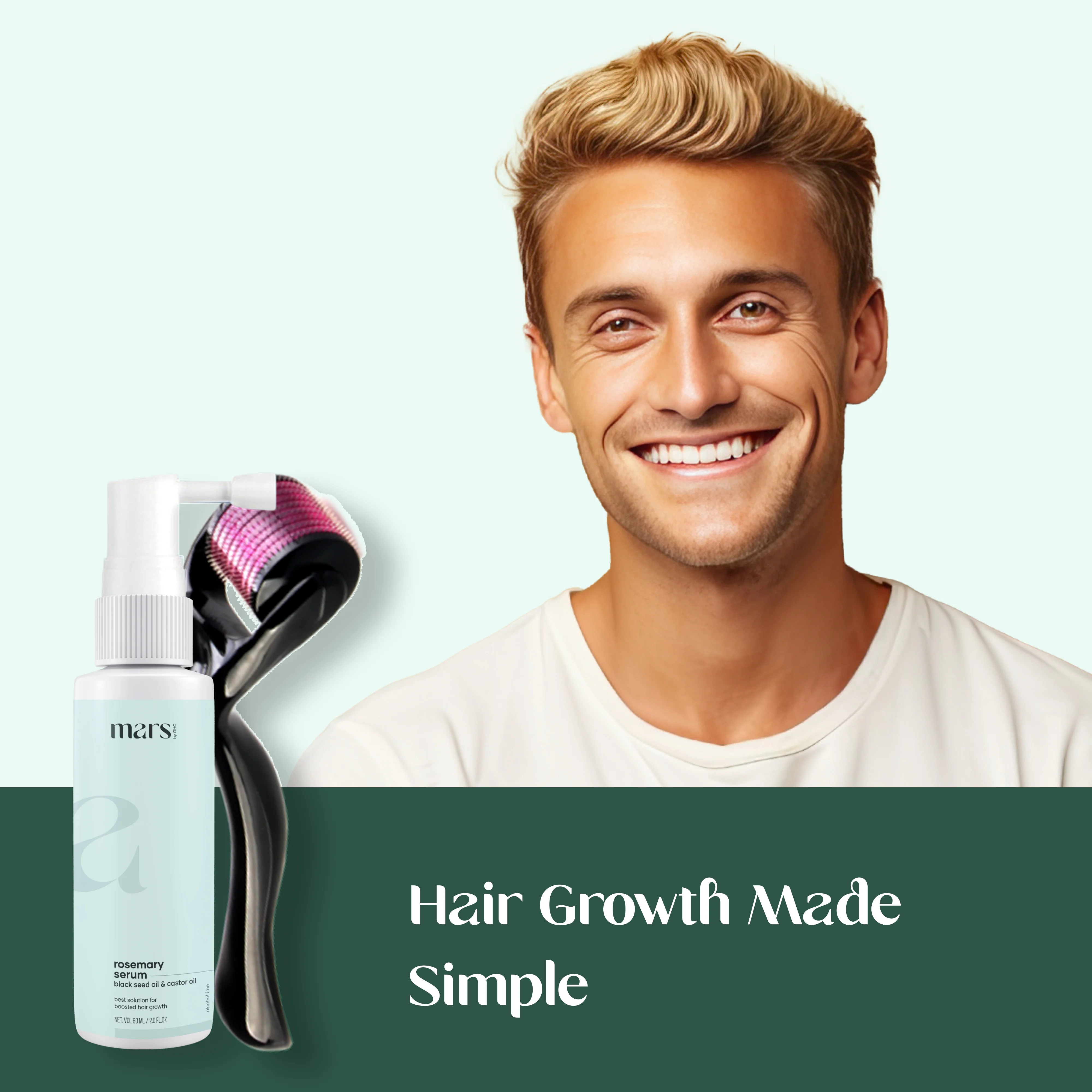 Hair Regrowth Kit : Derma Roller & Hair Serum Powered With Rosemary, Castor Oil, Redensyl & Black Seed Oil - Image 5