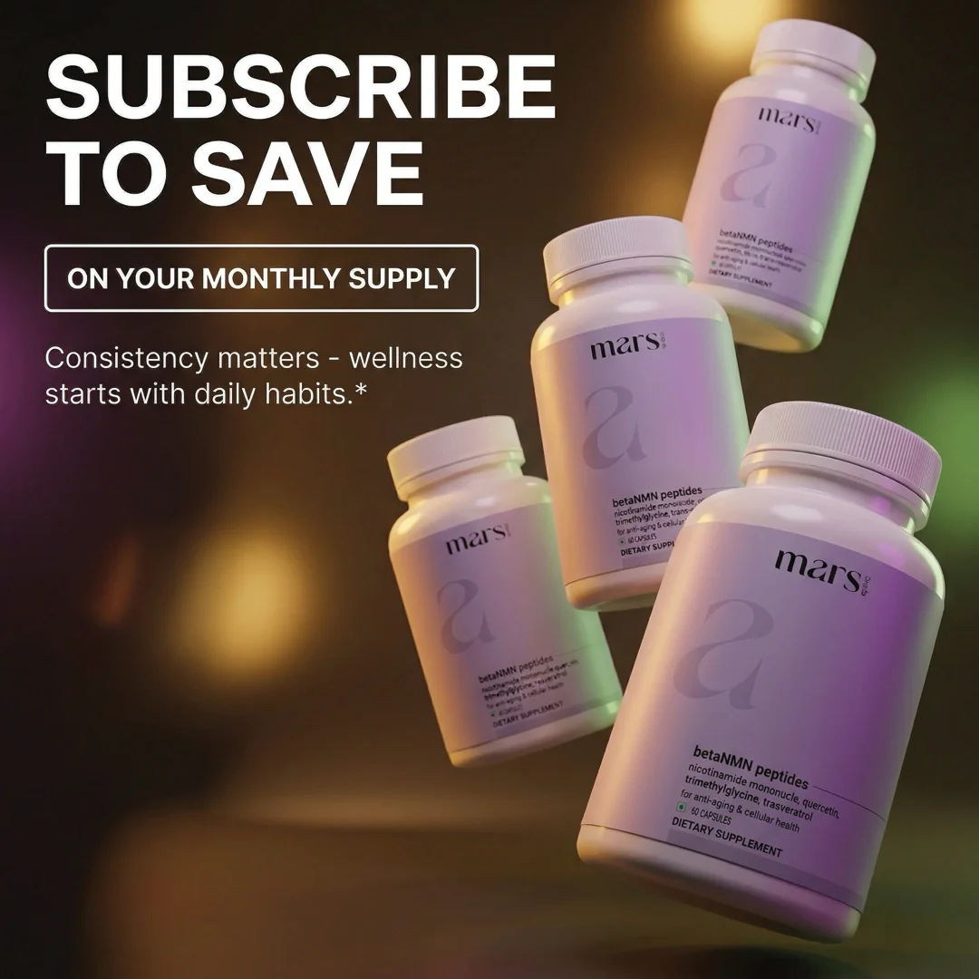 Mars BetaNMN Peptides for Cellular Revitalization, Anti-Aging & Longevity Boost | Capsules powered by Trimethylglycine & Quercetin (60 Capsules) - Image 12