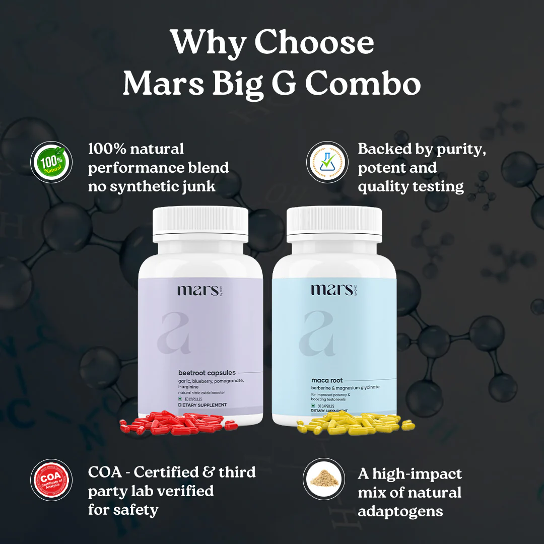 Mars Big G Combo: Powered by Nitric Oxide Booster & Maca Root Capsules - Image 2