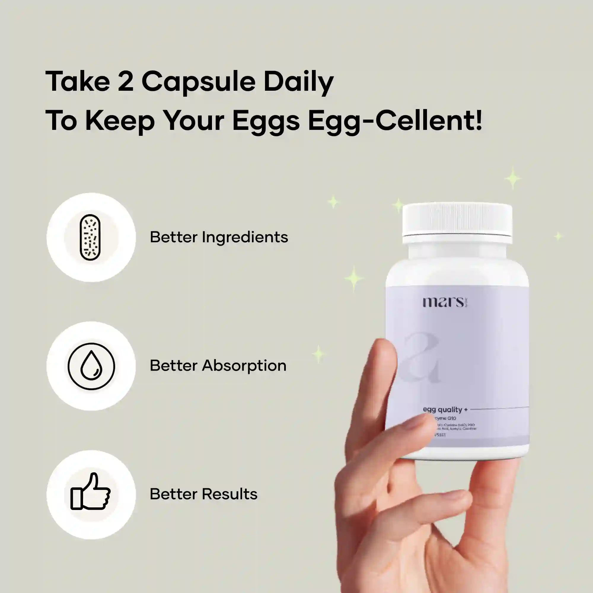 Mars Egg Quality+  Capsules with CoQ10, Alpha Lipoic Acid - Cellular Vitality, Ovarian Health & Egg Quality Support - Image 4
