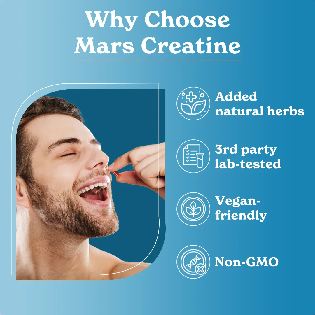 Mars Micronized Creatine Monohydrate Caps: Powered with Shilajit for Muscle strength, Power & Stamina - Image 12