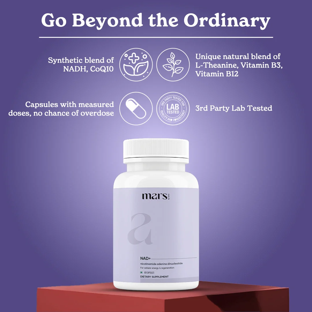 Mars NAD+ Capsules with NADH & Vitamin B3 – Anti-Aging Support, Brain Health & Cellular Energy (60N) - Image 2