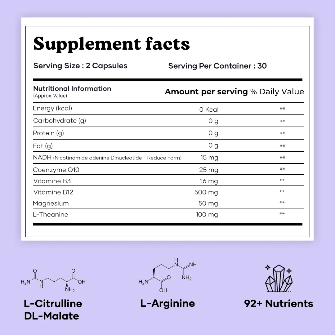 Mars NAD+ Capsules with NADH & Vitamin B3 – Anti-Aging Support, Brain Health & Cellular Energy (60N) - Image 5
