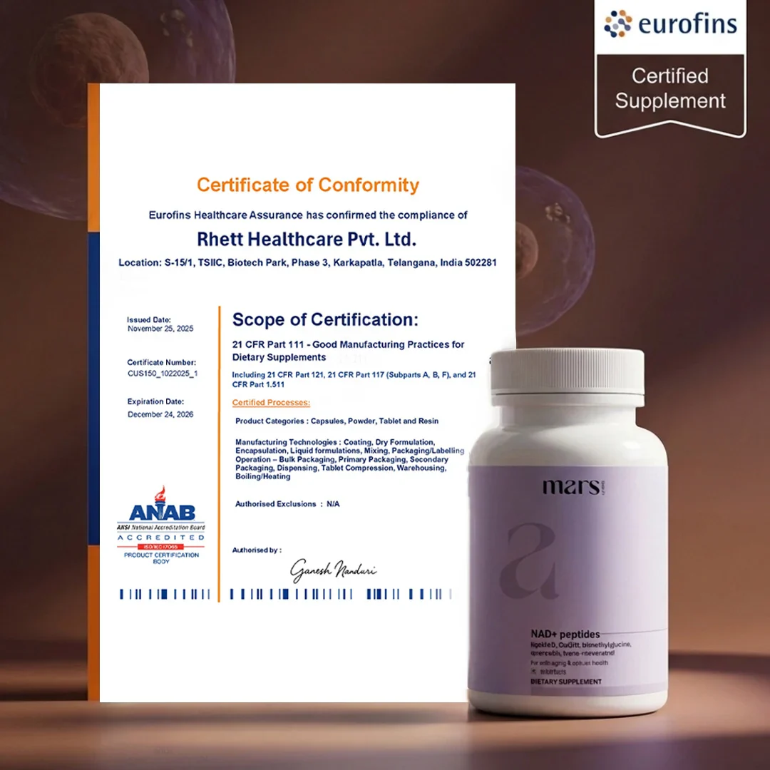 Mars NAD+ Peptides with LipoNAD & Trans-Resveratrol – Anti-Ageing, Brain Health & Longevity Support (60 Capsules) - Image 10