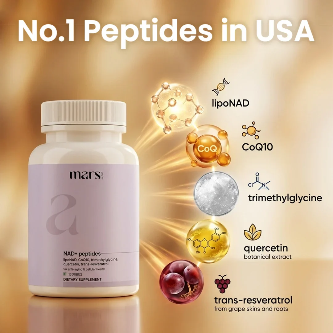 Mars NAD+ Peptides with LipoNAD & Trans-Resveratrol – Anti-Ageing, Brain Health & Longevity Support (60 Capsules) - Image 5