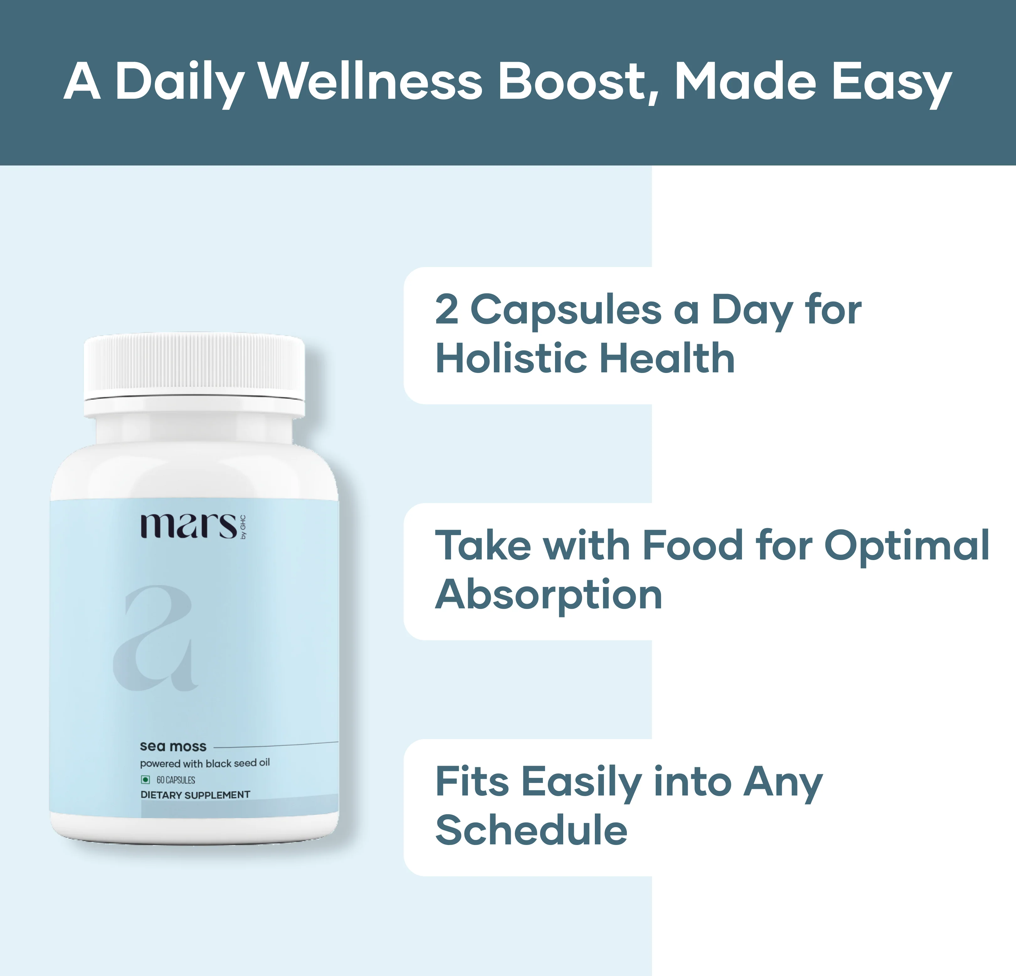 Mars Natural Sea Moss Caps: Powered with Ashwagandha, Black Seed, & Vitamin D3 - Image 3