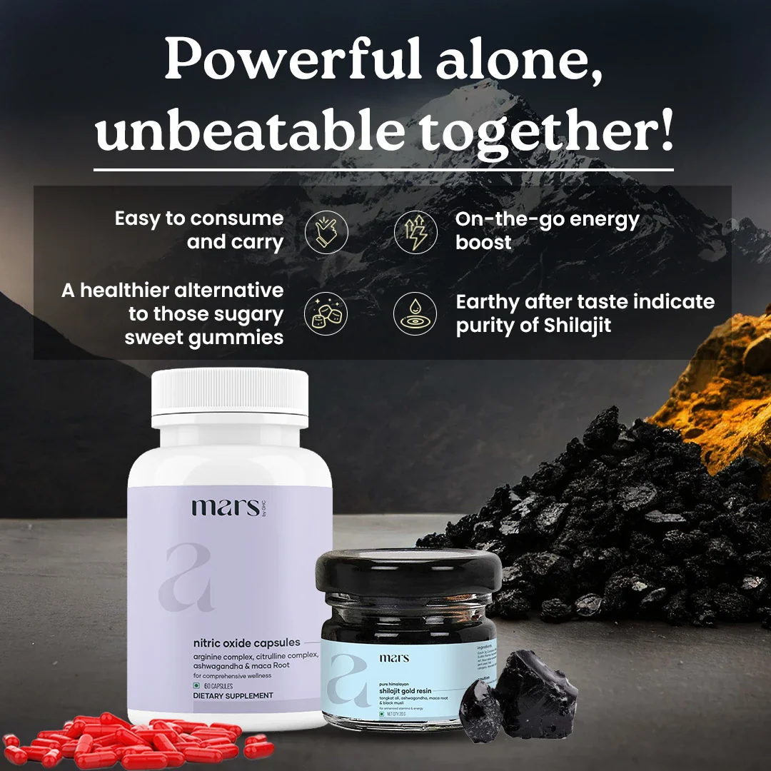Mars Nitro Boost+ - Pure Himalayan Shilajit Gold Resin & Nitric Oxide Capsules - Image 11