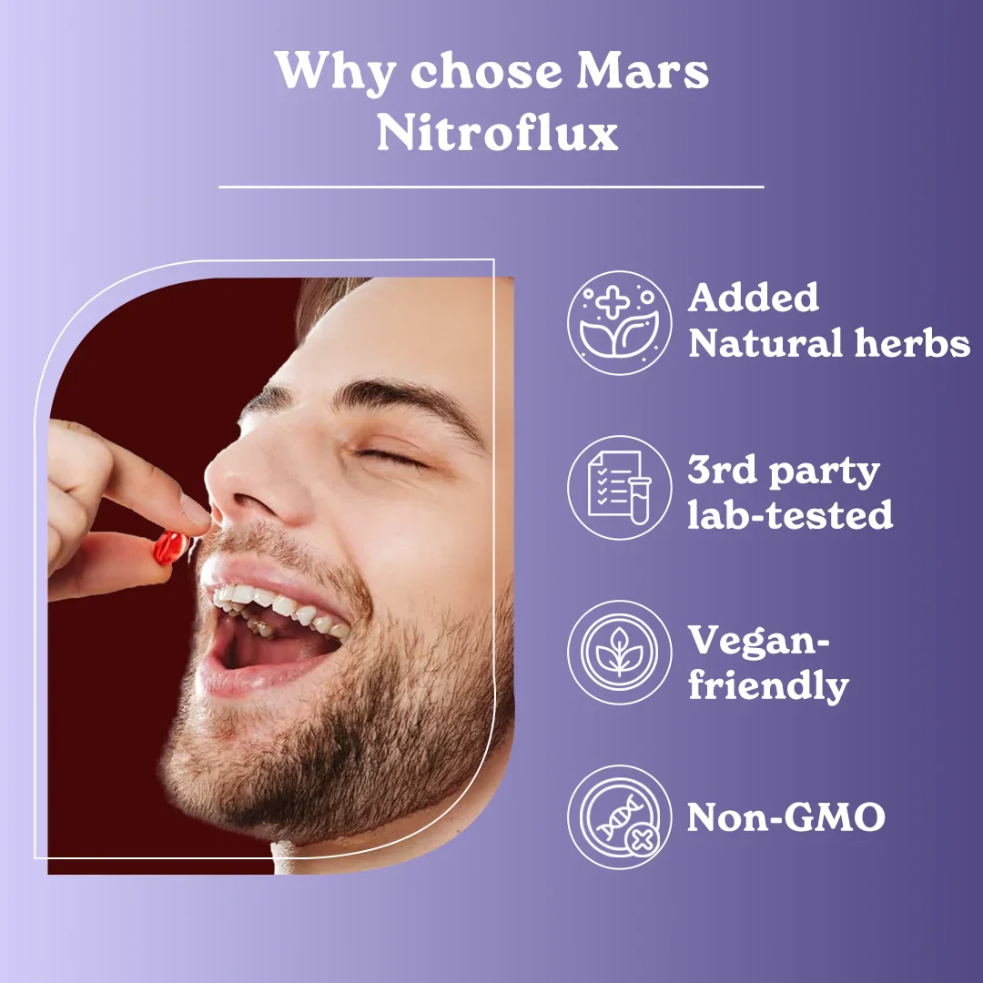 Mars NitroFlux Capsules with L-Arginine, L-Citrulline & Adaptogens – Blood Flow, Pump & Performance Support (60N) - Image 12