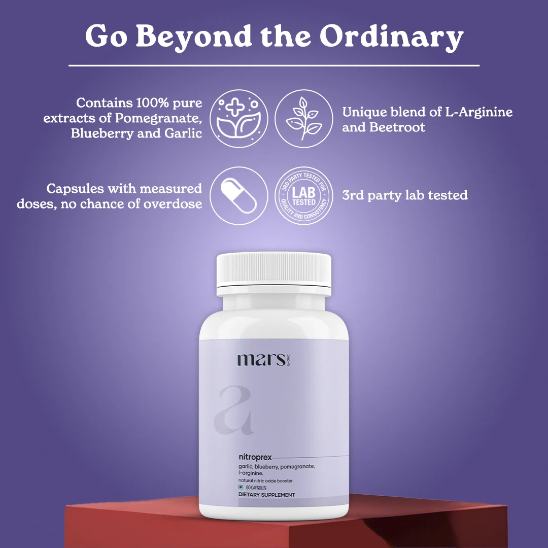 Mars NitroPrex with L-Arginine & Beetroot - Blood Flow, Size & Bedroom Performance (60N) - Image 4