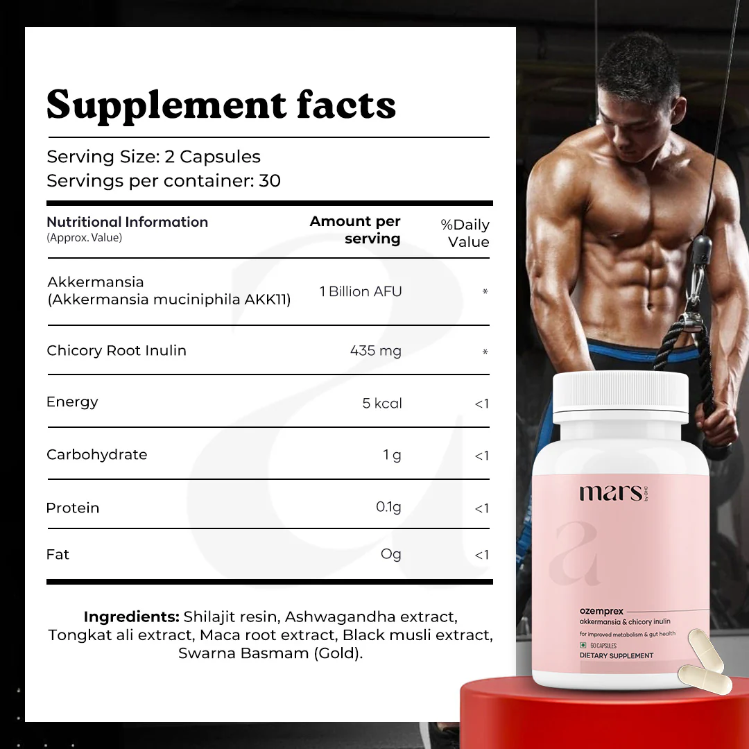 Mars OzemPrex: A Natural Akkermansia Booster with Improved GLP-1 Production, Gut Health & Calorie Control - Image 4