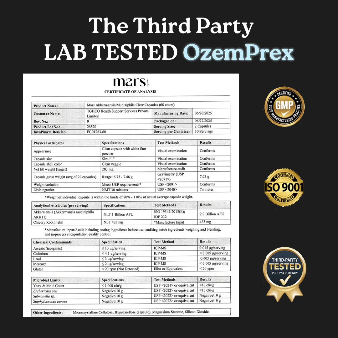 Mars OzemPrex: A Natural Akkermansia Booster with Improved GLP-1 Production, Gut Health & Calorie Control - Image 5