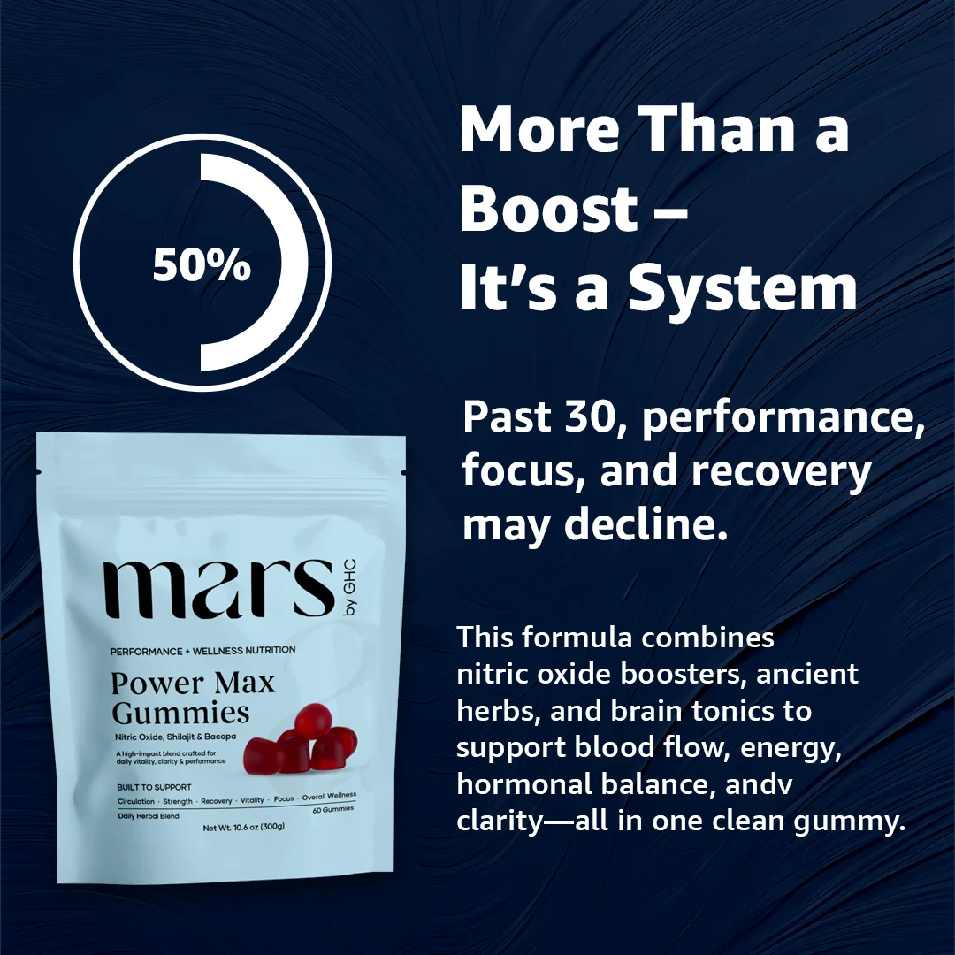 Mars Power Max Gummies: Powered by Nitric Oxide, Shilajit Gold, & Bacopa Monnieri - Image 6