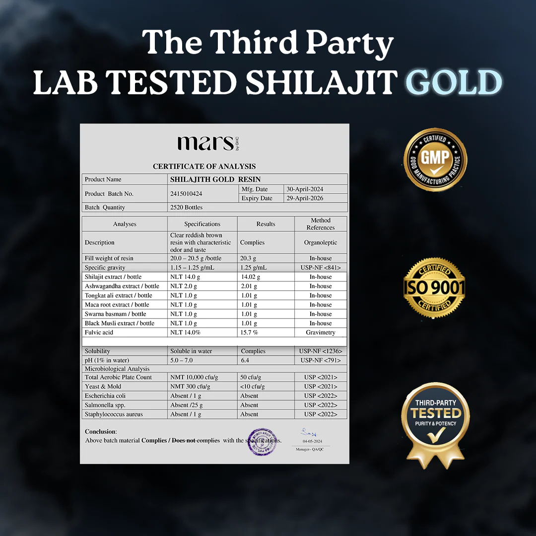 Mars Pure Himalayan Shilajit Gold Resin: Powered with Ashwagandha, Maca Root & Black Musli - Image 5