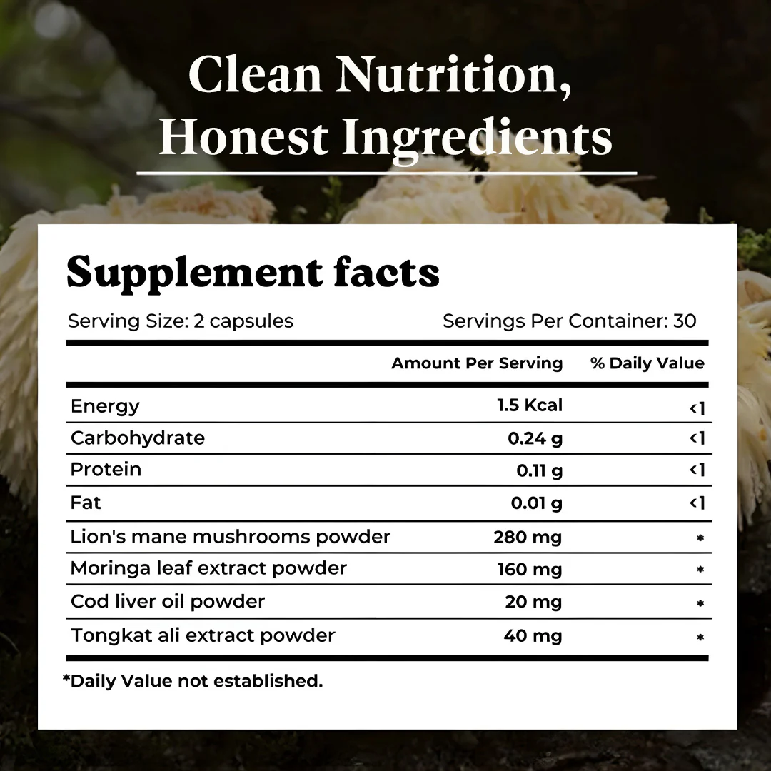 Mars Pure Lion’s Mane Caps - Unlock Monster Energy, Brain Power & All-Night Endurance - Image 3