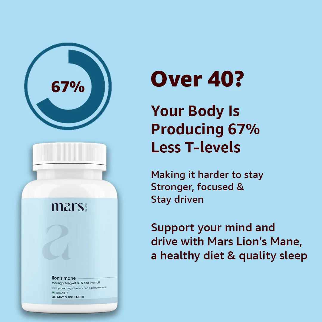 Mars Lions Mane Caps: Energy & Mental Support Supplement With Tongkat Ali & Moringa - Image 5