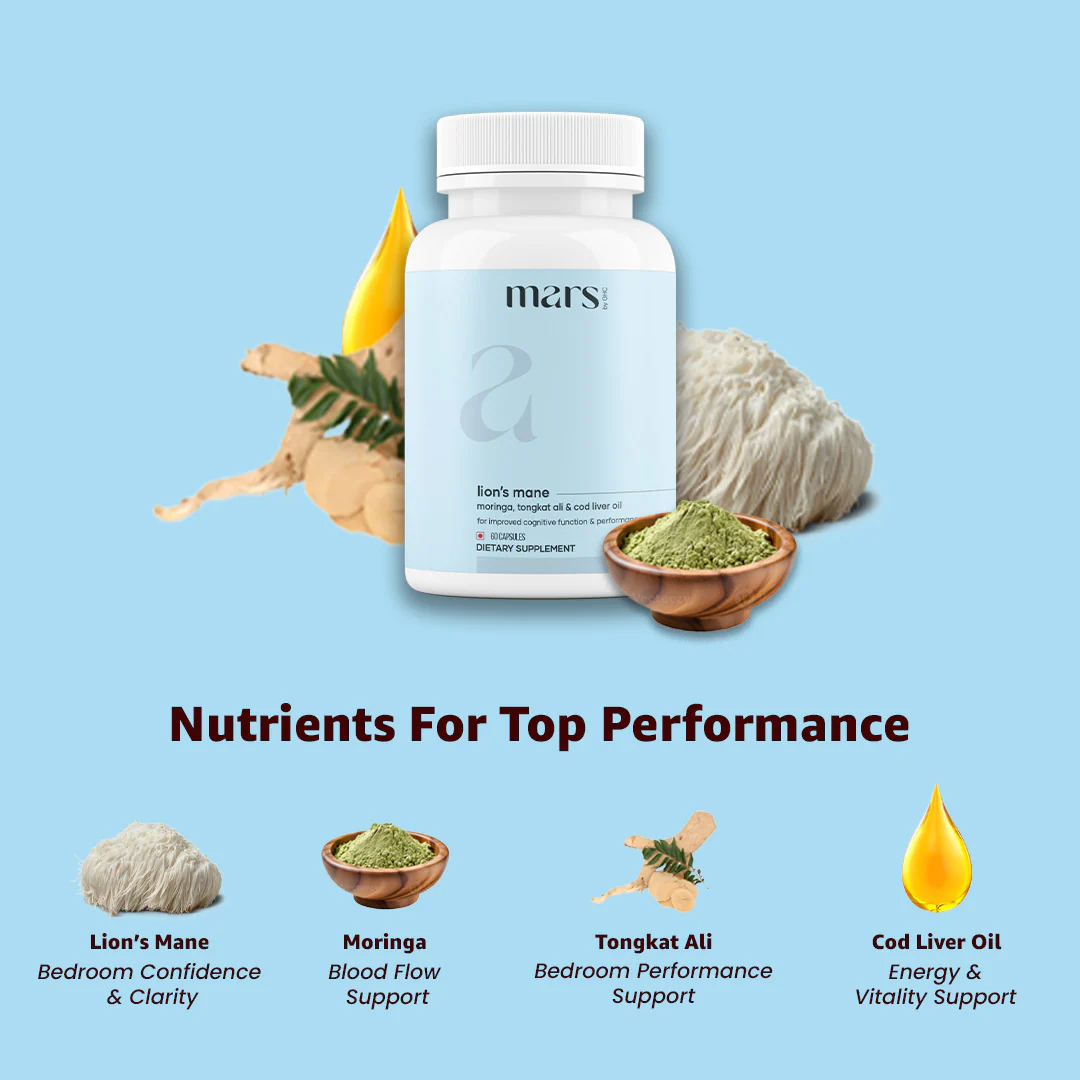 Mars Lion’s Mane Capsules with Tongkat Ali, Moringa & Cod Liver Oil – Stamina, Drive & Performance Support - Image 10