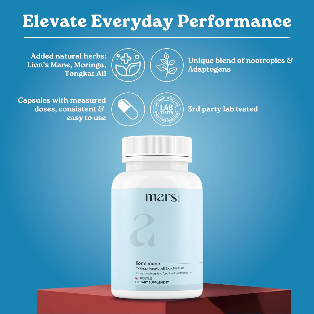 Mars Lion’s Mane Capsules with Tongkat Ali, Moringa & Cod Liver Oil – Stamina, Drive & Performance Support - Image 4