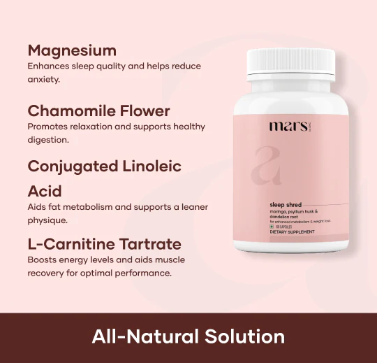 Mars Sleep Shred Capsules Powered With Conjugated Linoleic Acid (CLA),L-Carnitine Tartrate, Ashwagandha Root Extract & Melatonin - Image 2