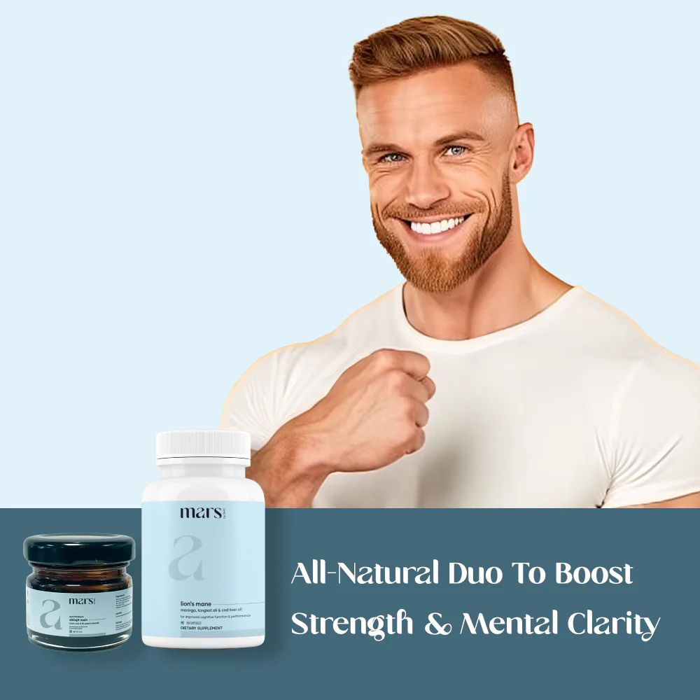 Mars Strength Max Combo: Pure Himalayan Shilajit & Lion’s Mane Caps Powered With Tongkat Ali - Image 7