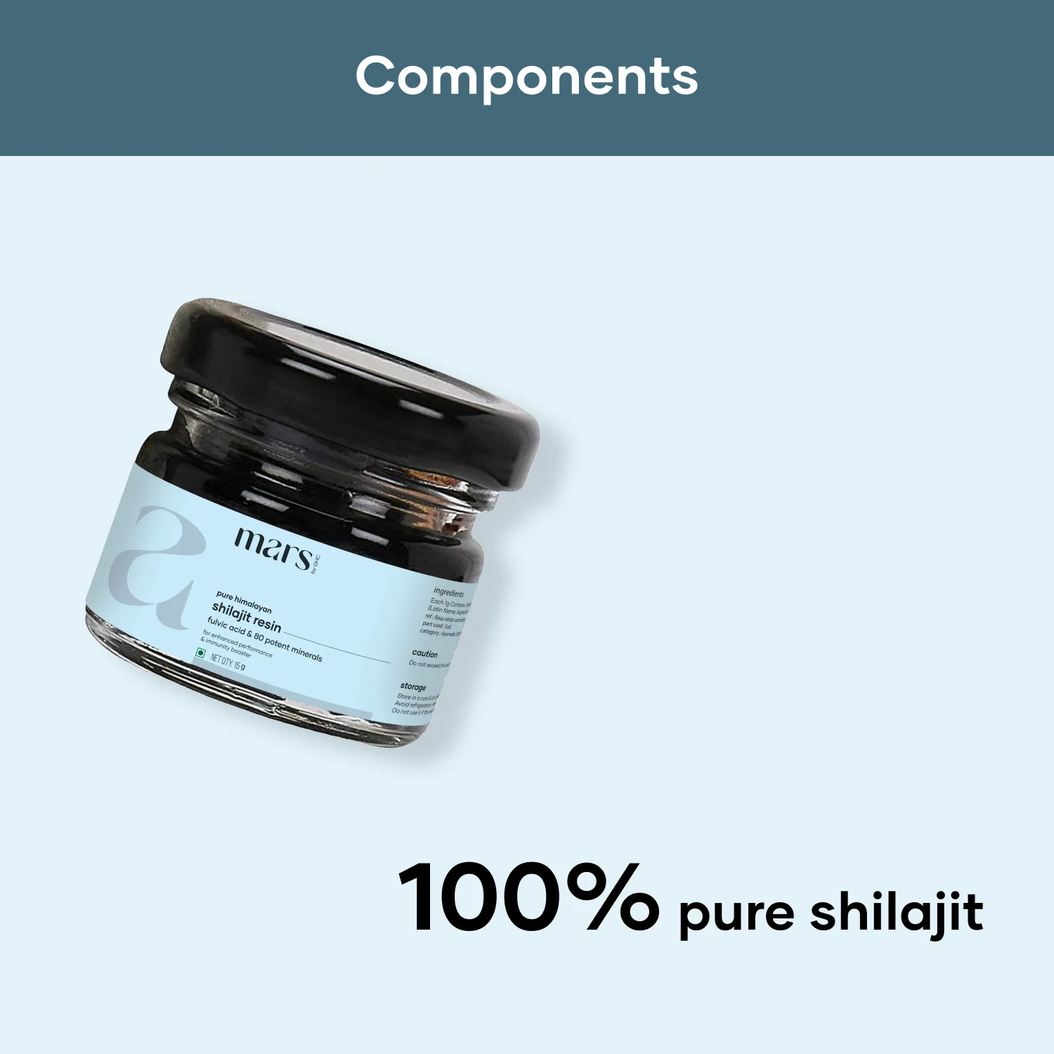 Mars Strength & Stamina Combo: Lion's Mane Caps, Pure Himalayan Shilajit Resin & Micronized Creatine Monohydrate Caps - Image 4