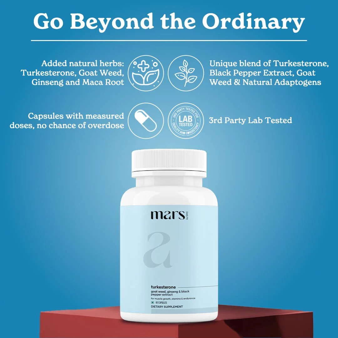 Mars Turkesterone Caps: A Natural Testosterone Support With Goat Weed, Ginseng - Image 4