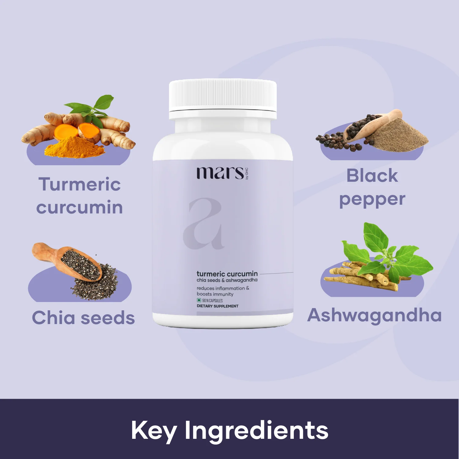 Mars Turmeric Curcumin Caps: Powered with Chia Seeds & Ashwagandha - Image 4