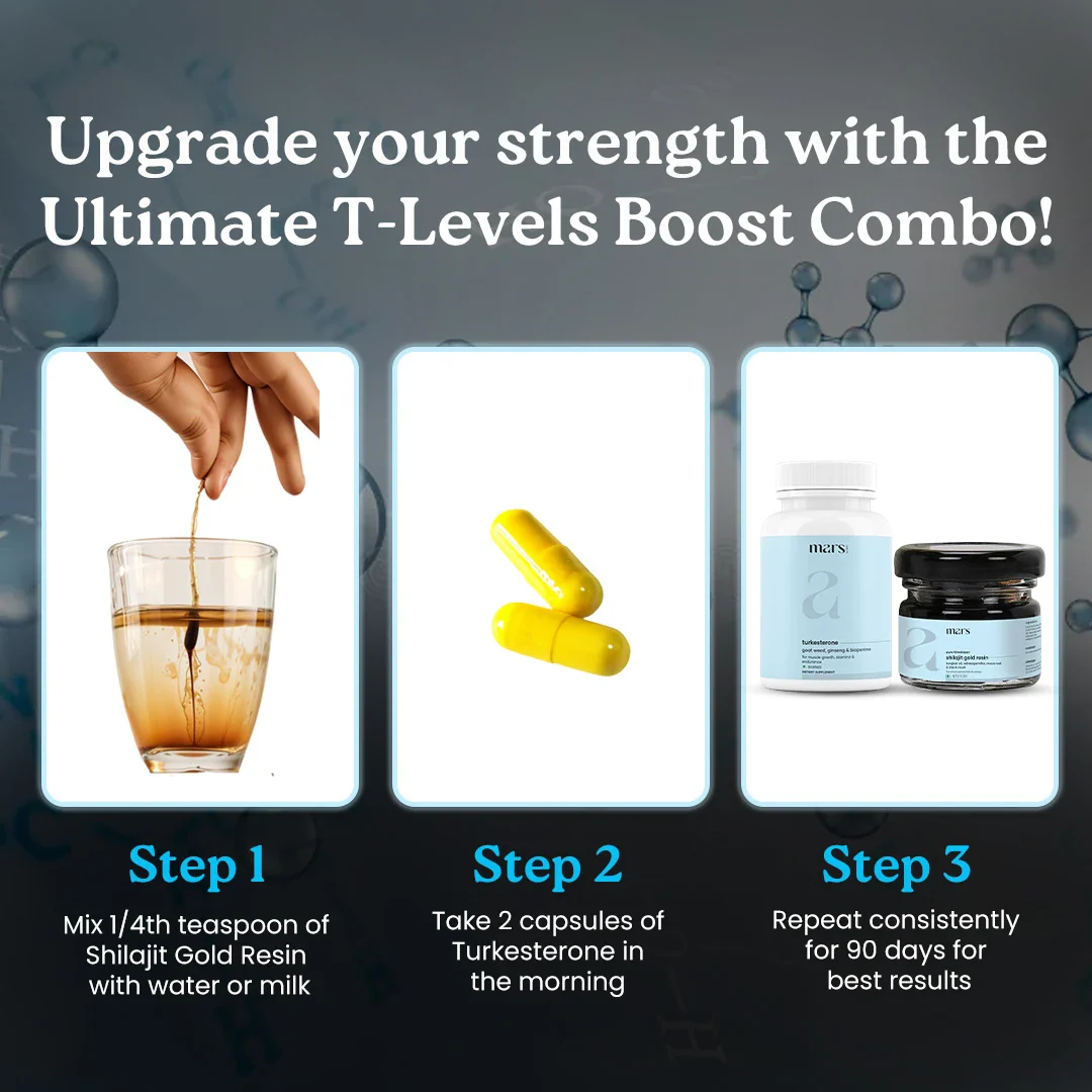 Mars Ultimate T-Levels Boost Combo - Powered by Shilajit Gold Resin & Turkesterone - Image 4