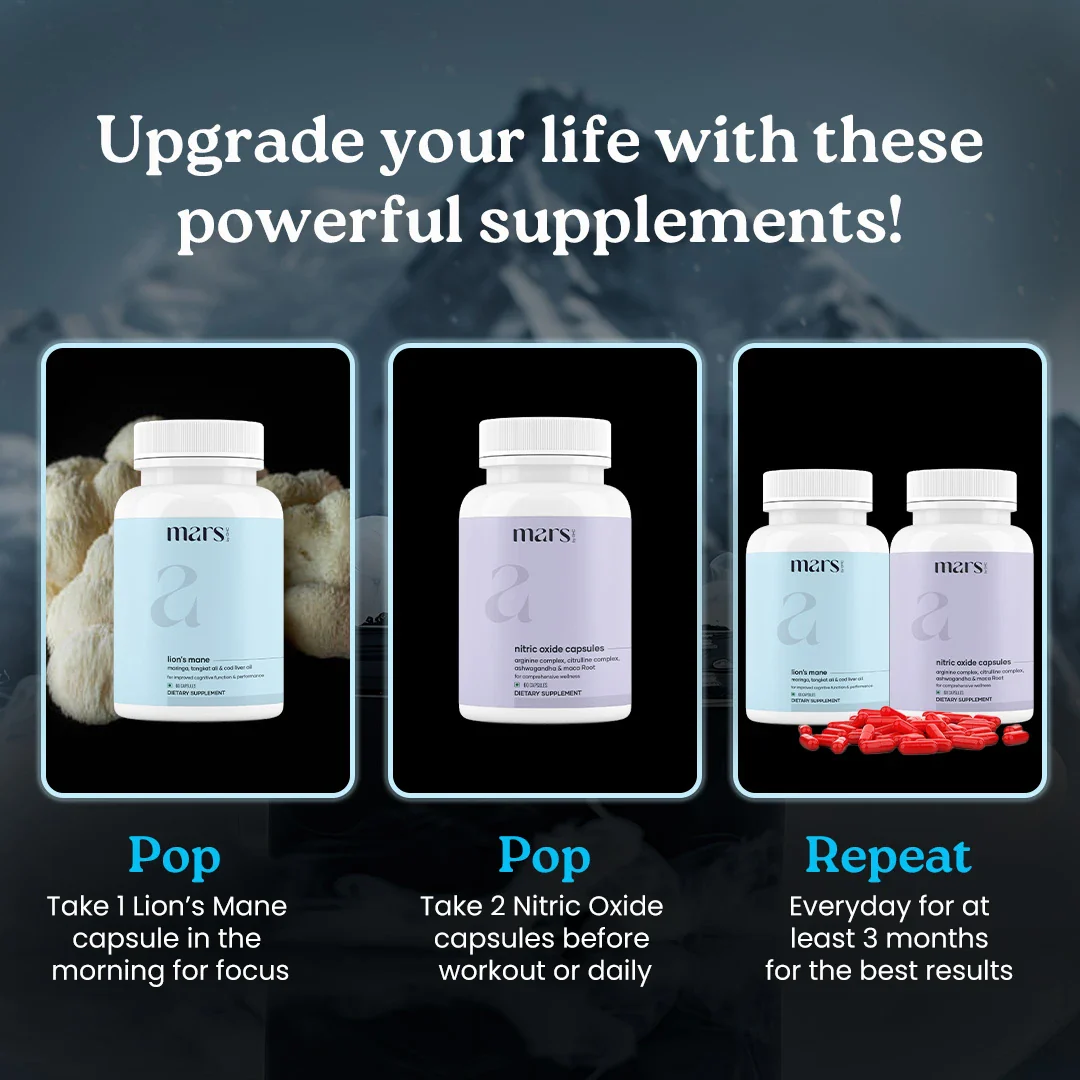 Mars Vitality Max - A Lion’s Mane & Nitric Oxide Combo for Better Stamina & Performance - Image 8