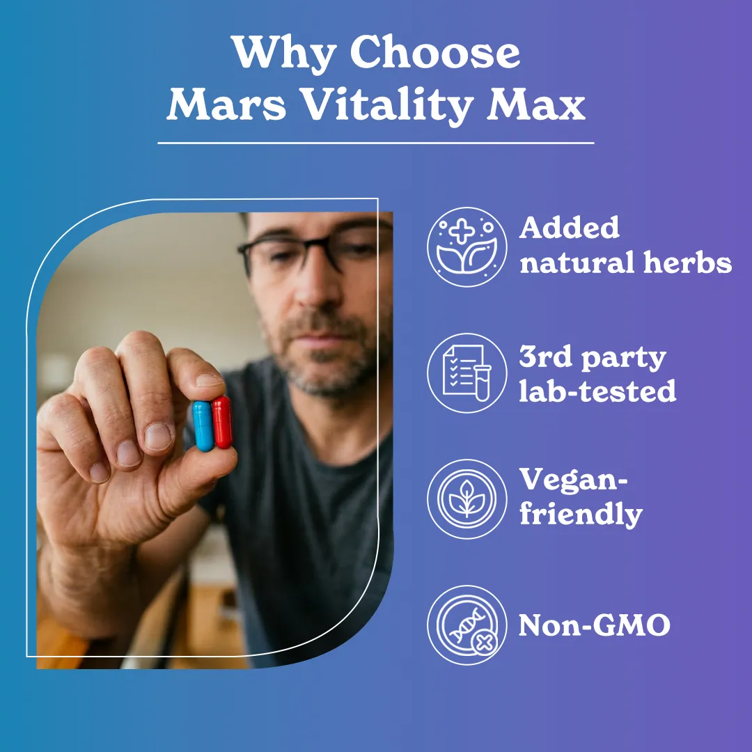 Mars Vitality Max - A Lion’s Mane & Nitric Oxide Combo for Better Stamina, Testosterone Support & Performance - Image 12