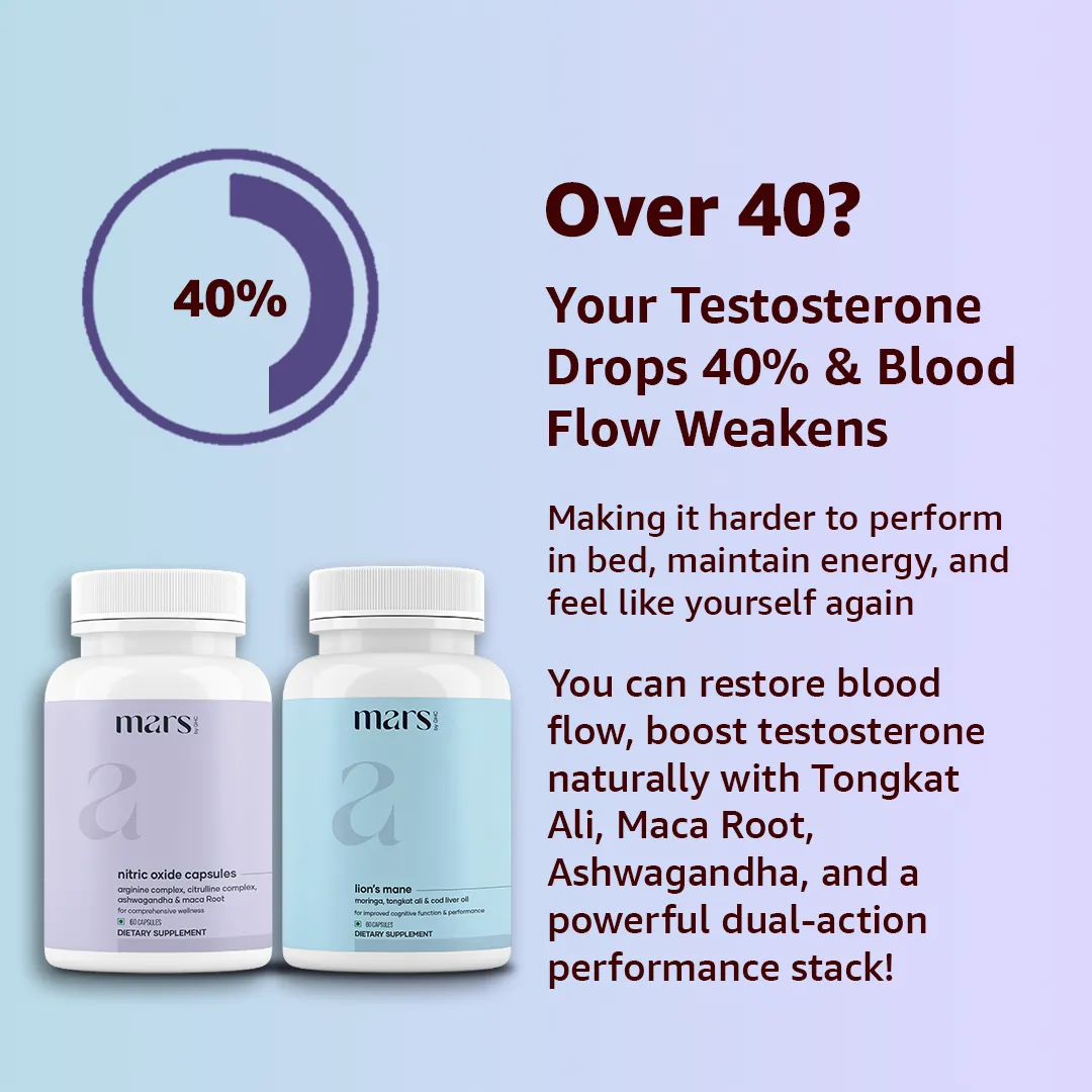 Mars Vitality Max - A Lion’s Mane & Nitric Oxide Combo for Better Stamina, Testosterone Support & Performance - Image 5