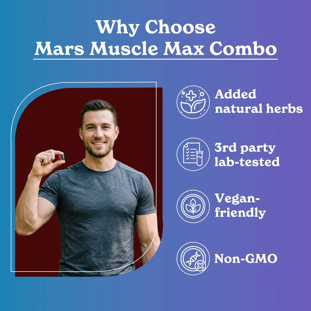 Mars Muscle Max Combo with Nitric Oxide Boosters & Lion’s Mane – Circulation, Energy & Testosterone - Image 12