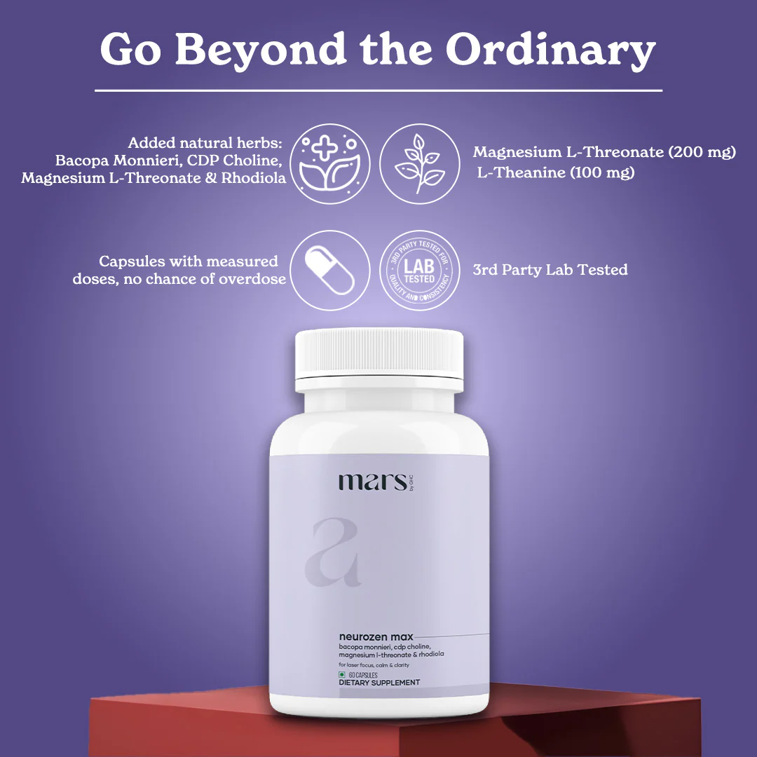 NeuroZen Max with Bacopa Monnieri, CDP Choline, Magnesium L-Threonate, Rhodiola Rosea & L-Theanine – Unlock Focus, Memory & Stress Resilience (60N) - Image 3