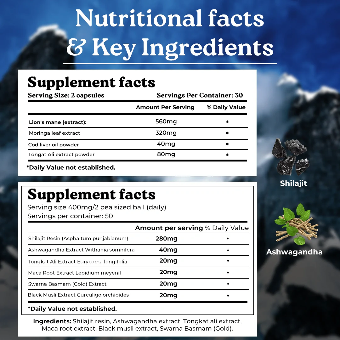 Power & Strength Combo - Powered with Shilajit Gold, Ashwagandha, Lionsmane and Moringa - Image 6