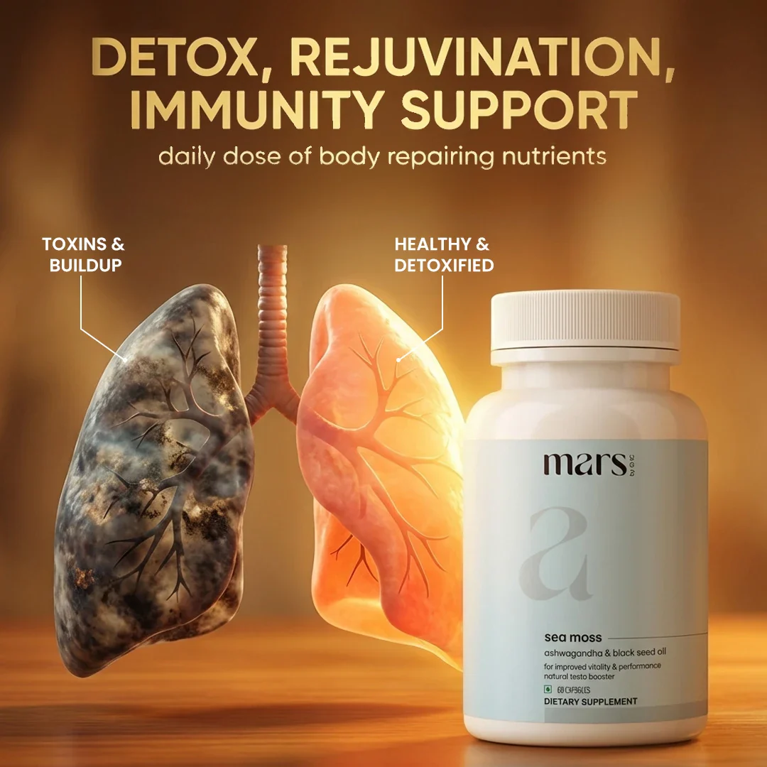 Seamoss Superfood Capsules with Ashwagandha & Black Seed Oil - Detox, Gut Reset & Natural Immunity Booster (60N) - Image 5