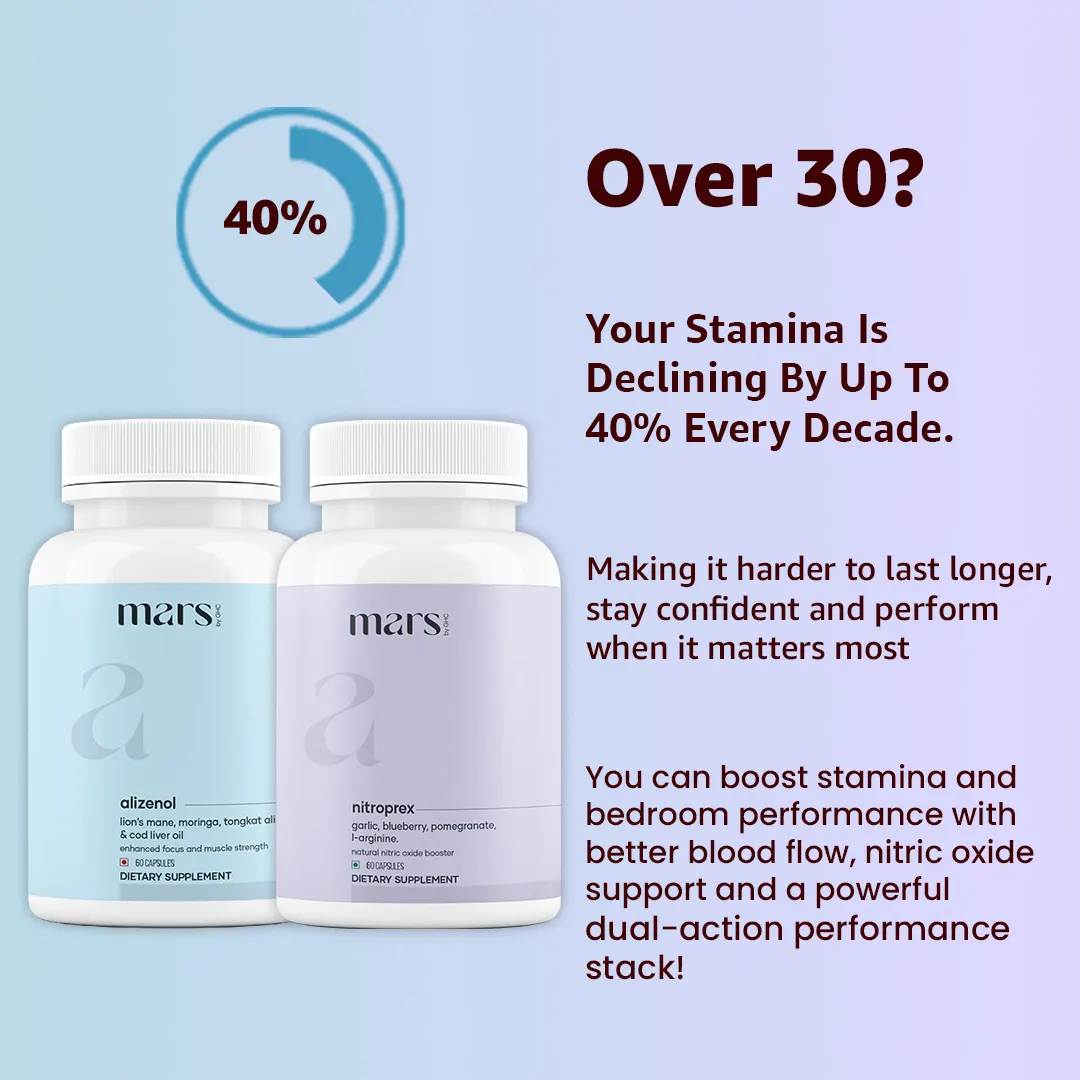 Mars SizeOMax Combo: Dual Action NitroPrex & Tongkat Ali Stack-  Blood Flow, Size & Performance - Image 5